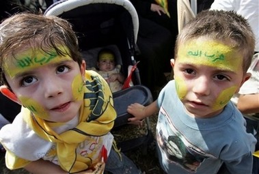 Kids at the rally. There was face painting for the kids.