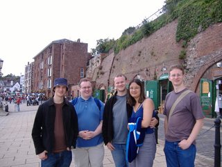 The Dobson boys and Emma at the Exeter's 'historic' quayside