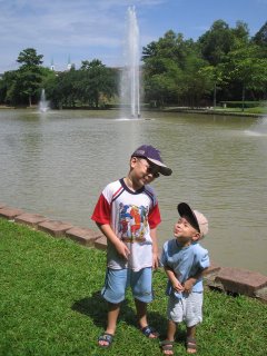 All grown up, Jacques with Nicolas in Mount Kiara Park