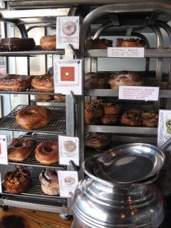 fresh daily doughnut rack