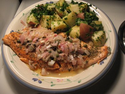 pink trout parsley potatoes