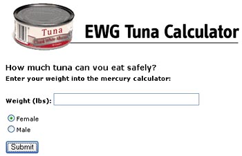 Environmental Working Group's Tuna Calculator