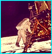 Buzz Aldrin Exiting Lunar Lander