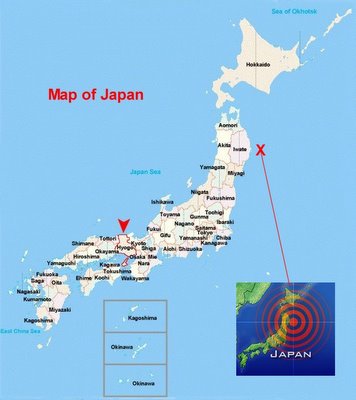 Japan Map & Earthquake Epicenter