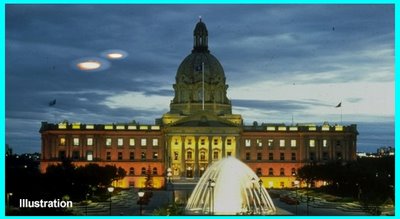UFOs Over Alberta Legislature Building
