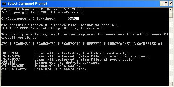запущена программа проверки файлов на компьютере xp