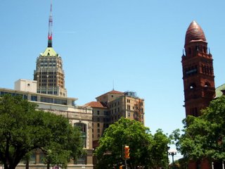 downtown buildings- courthouse and tower of life