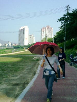 Walking with a Parasol