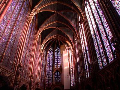 The glorious interior of the Sainte Chapelle - click image for larger version and above link for more information and pictures