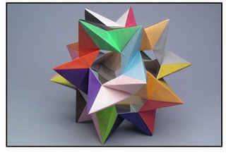 Origami - five tetrahedra