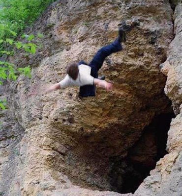 free fall from cave