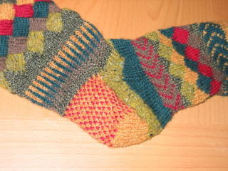 Entrelac sock picture