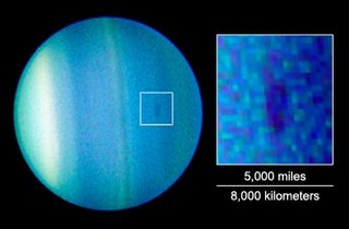 Hubble photo of Uranus with its dark spot