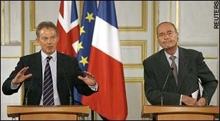 Blair and Chirac at the Paris summit