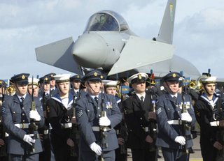 The ceremony at RAF Cottesmore to mark squadron service for the Eurofighter