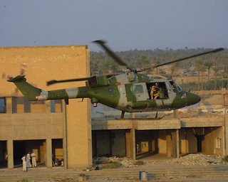 A Lynx helicopter on patrol in Basra - an increasingly rare sight