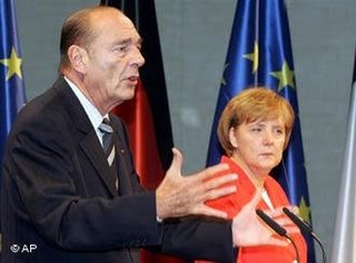 Merkel and Chirac in Berlin yesterday