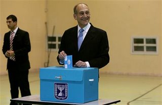 Ehud Olmert - ahead on the exit poll