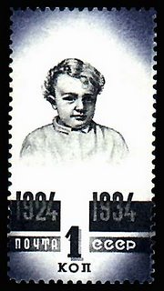 The young Lenin - celebrated on a 1 kopek Soviet stamp
