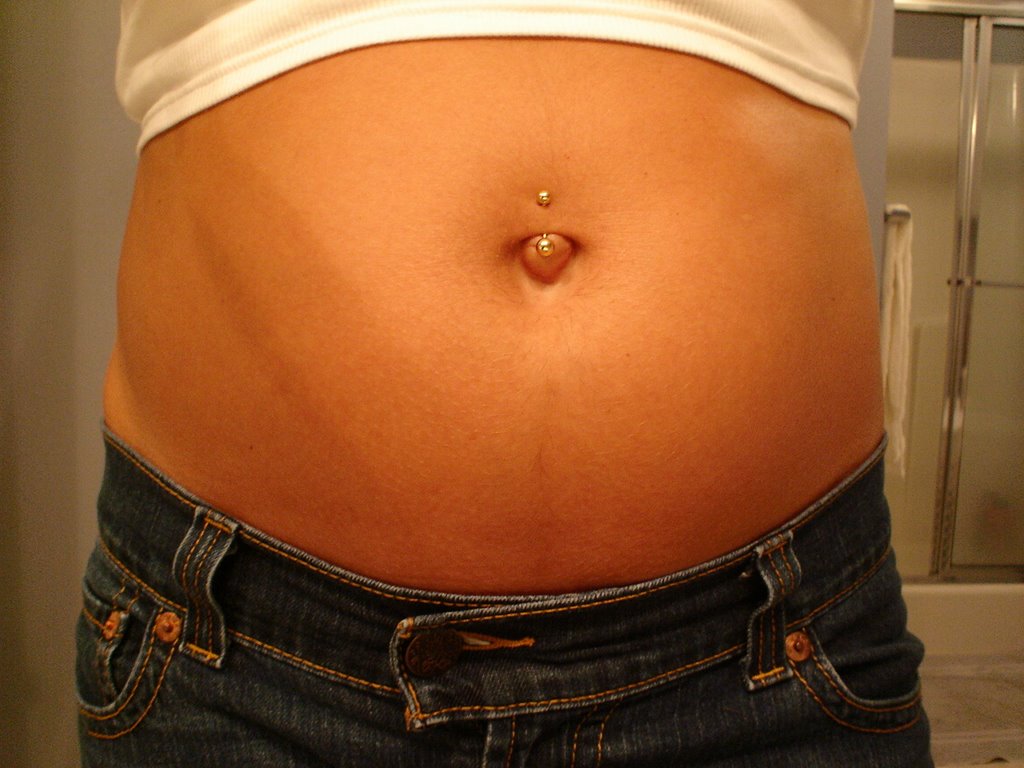 The part of the stomach above my belly button has grown a couple of inches ...