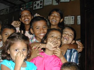 laughing children, El Porvenir, Honduras