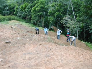 workers leveling the hill, La Ceiba, Honduras