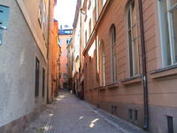 A narrow cobblestoned street