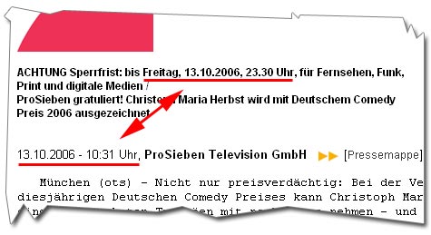 Pressemitteilung Stromberg Preis Pro7