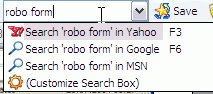 robo form search option