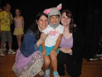 Rachel with Jessica and teacher Lori Santos of the Naples Community Theatre