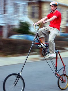 Jake Horowitz on his hybrid bike