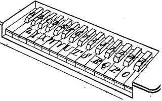 Keyboard of Hughes-Phelps printing telegraph