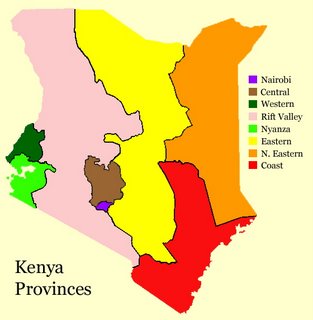Map of Kenya Provinces