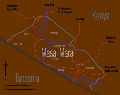 Map of Masai Mara, Kenya