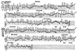 Primera página del Harmonice Musices Odhecaton de Petrucci