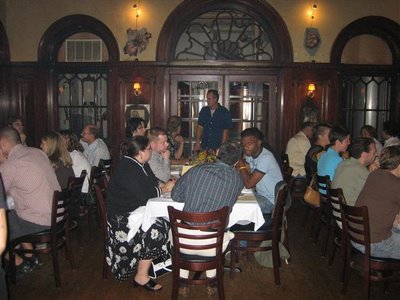 Brewer/owner Steve Frazier addressing participants at Brewer's Art 10th anniversary dinner