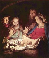 The infant Jesus in Adoration of the Shepherds, Gerard van Honthorst
