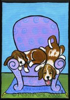Basset Hound Dogs on chair