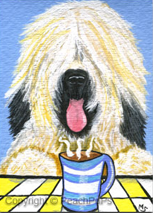 Briard Dog with expresso painting