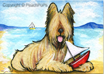 salty sea dog painting of a briard dog