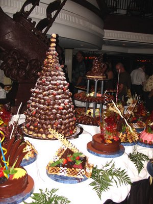 Midnight buffet - the chocolate table.