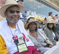 photo of Dwight Daughton, his wife, and C Maria Stokes on Preakness Day 2006