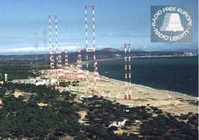 Les antenes de Ràdio Liberty a la Platja de Pals