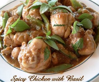 spicy chicken with basil