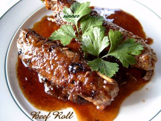 beef roll with grand marnier sauce