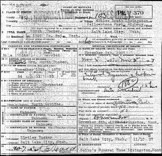 Worth Tucker Death Certificate