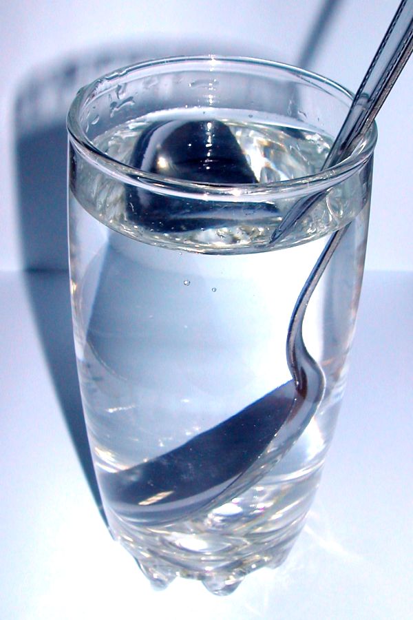 Реакция в стакане воды. Стакан воды. Преломление воды. Ложка в стакане с водой. Предмет в стакане с водой.
