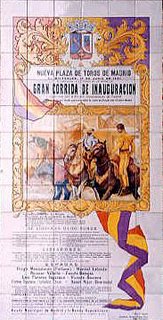 Azulejo que reproduce en Las Ventas el cartel inaugural de la plaza