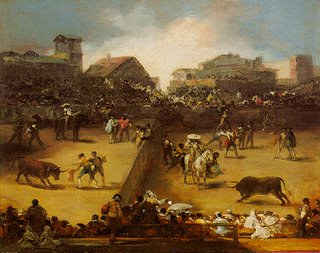 'Corrida en plaza partida', por Francisco de Goya