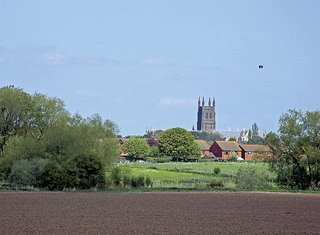 Worcester Cathedral set. Looking towards Worcester Cathedral from Powick battlefield. By Fred Bloggz of Flickr.com